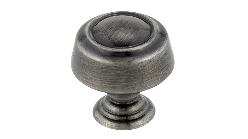 Richelieu BP0875242: 1-3/16" Traditional Round Cabinet Knob - Brushed Pewter