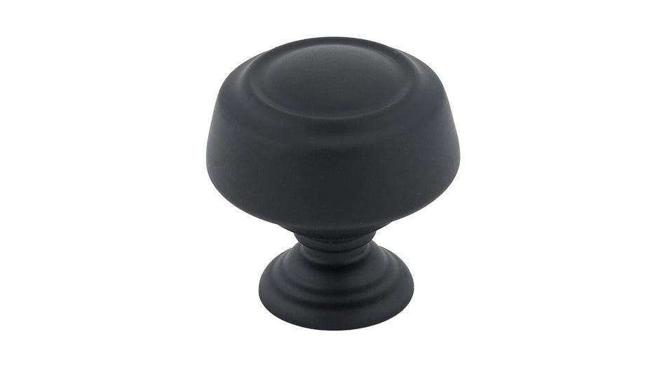 Richelieu BP0875900: 1-3/16" Traditional Round Cabinet Knob - Matte Black