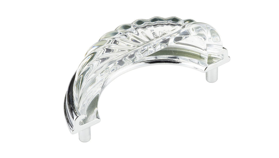 Richelieu BP1008314011: 3" cc Eclectic Crystal Cup Cabinet Pull - Polished Chrome/Clear