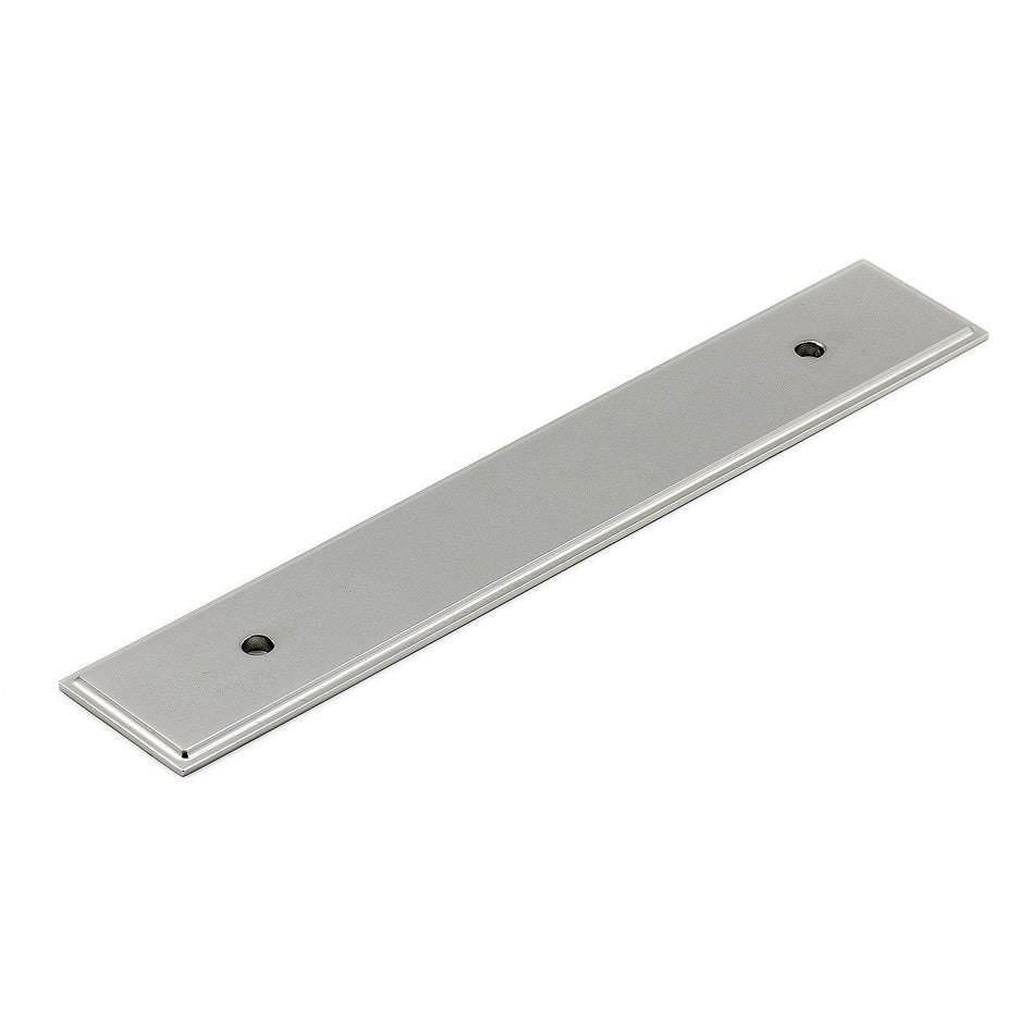 Richelieu BP1045128180: 128mm cc Tremblant Backplate for Cabinet Pulls - Polished Nickel