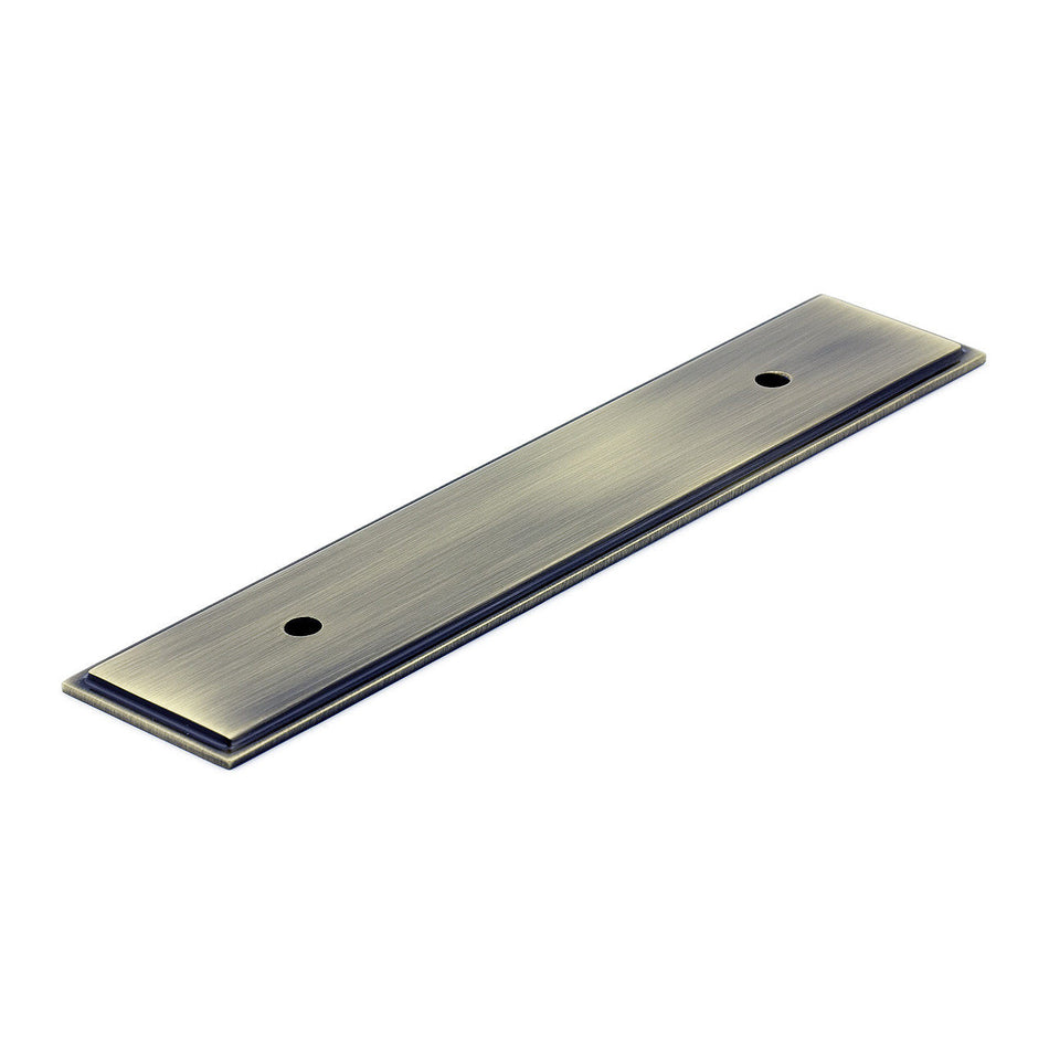 Richelieu BP1045128AE: 128mm cc Tremblant Backplate for Cabinet Pulls - Antique English