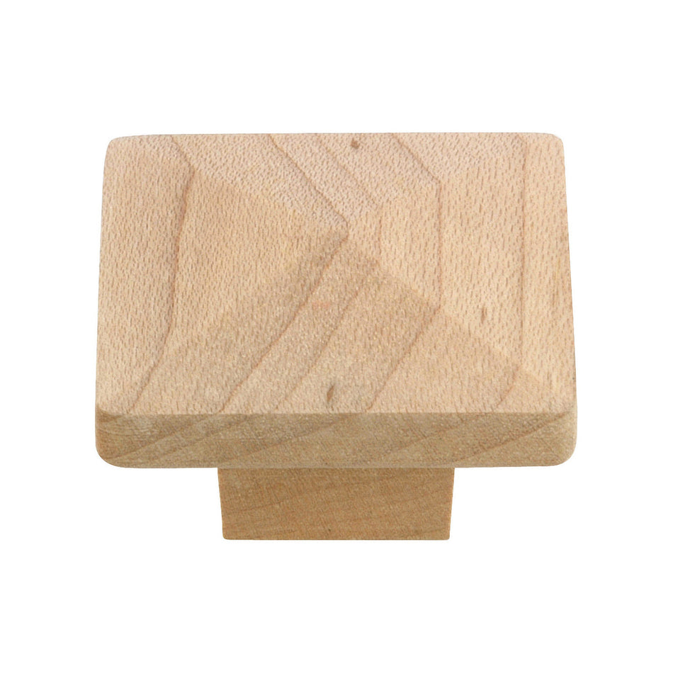Richelieu BP115150: 1-1/4" Eclectic Square Wood Cabinet Knob - Unfinished Maple