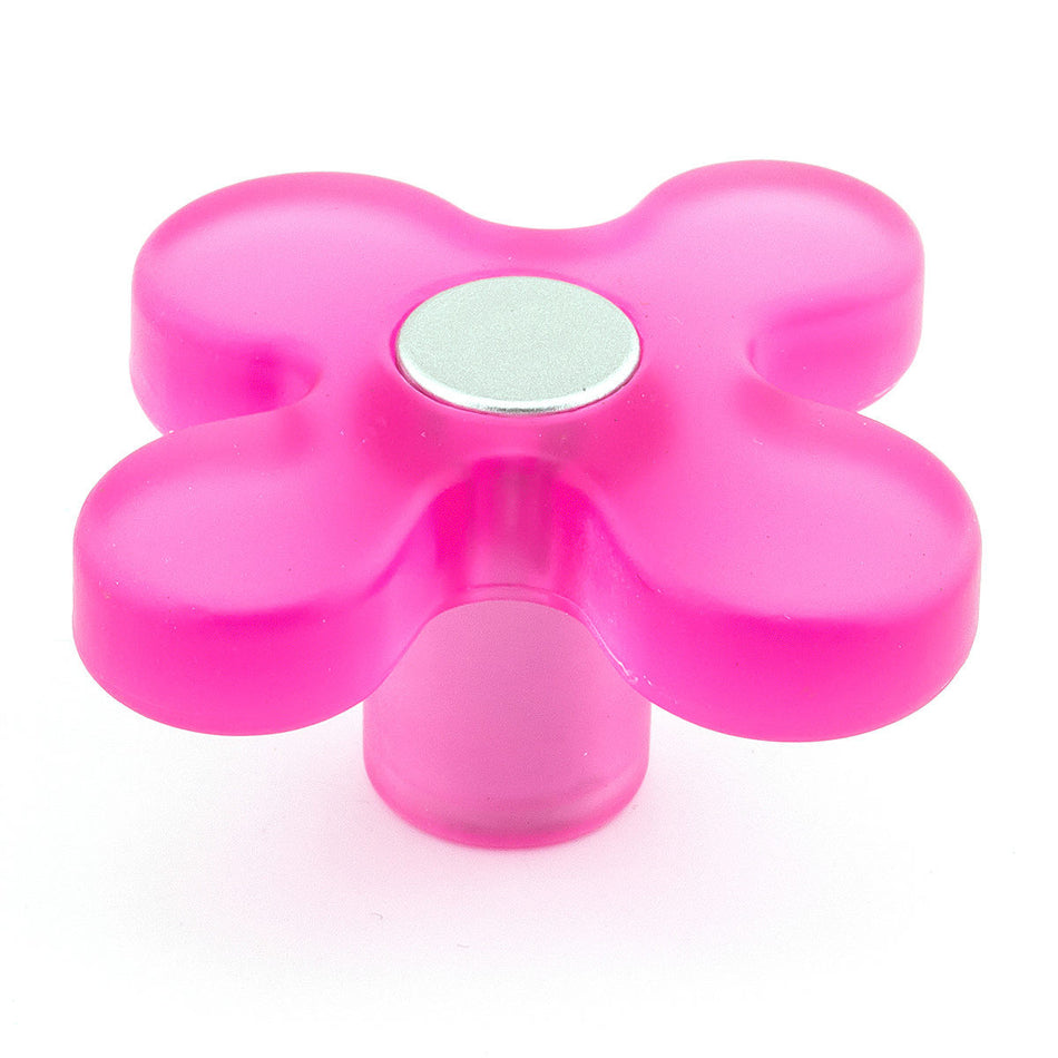 Richelieu BP1225034411: 1-3/4" Eclectic Flower Cabinet Knob - Fuchsia Plastic