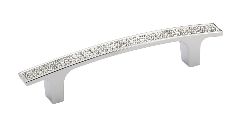 Richelieu BP123409614001: 96mm cc Vence Arch Bar Cabinet Pull - Polished Chrome/Clear Crystal