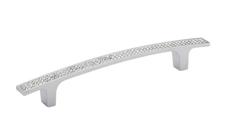 Richelieu BP123412814001: 128mm cc Vence Arch Bar Cabinet Pull - Polished Chrome/Clear Crystal