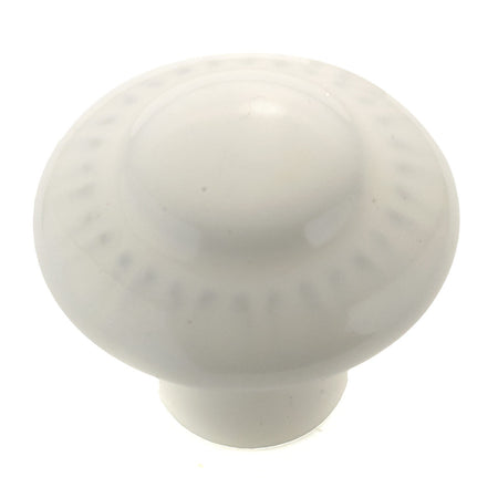Richelieu BP132230: 1-3/8" Cherbourg Round Cabinet Knob - White