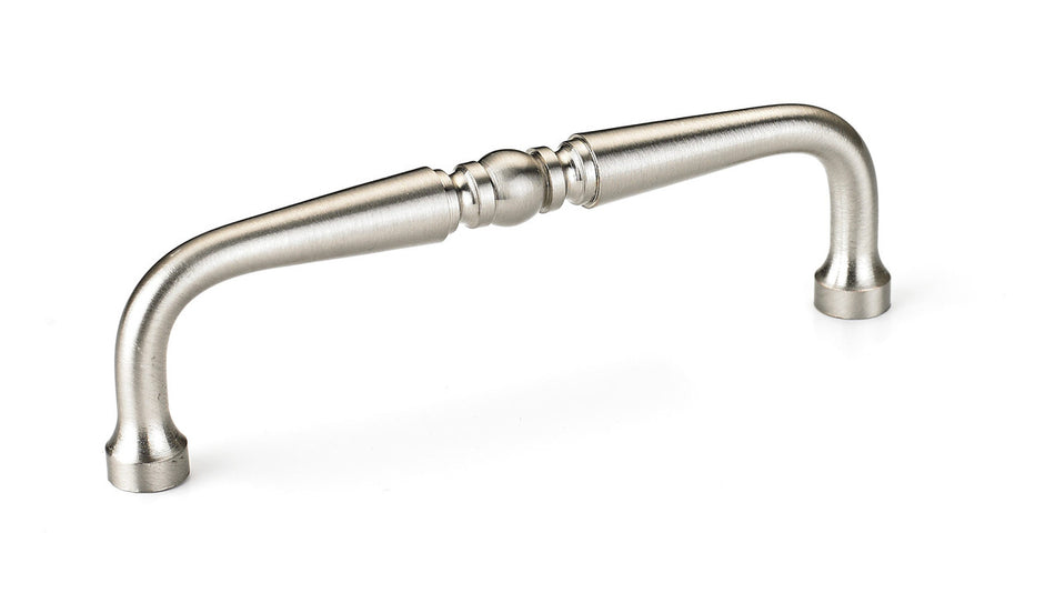 Richelieu BP1452A195: 96mm cc Laval D-Handle Cabinet Pull - Brushed Nickel