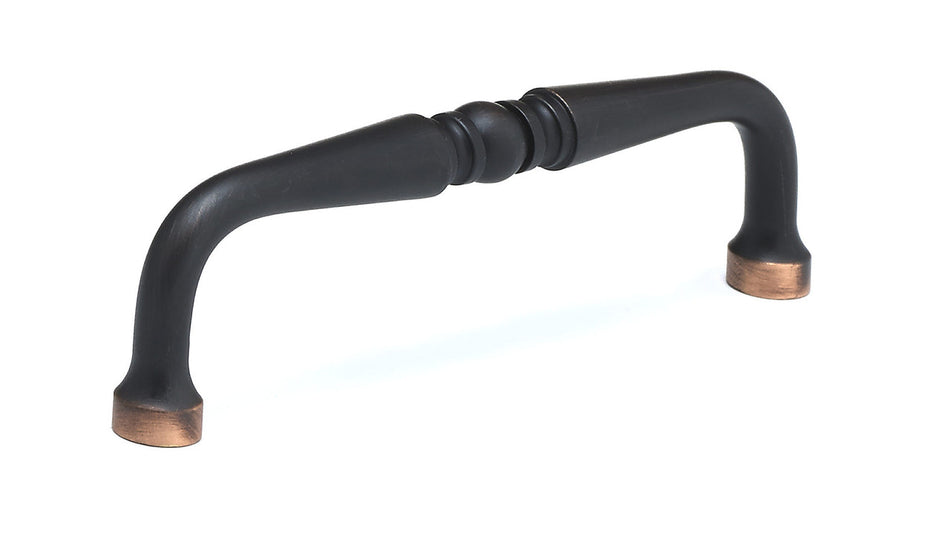 Richelieu BP1452ABORB: 96mm cc Laval D-Handle Cabinet Pull - Brushed Oil Rubbed Bronze