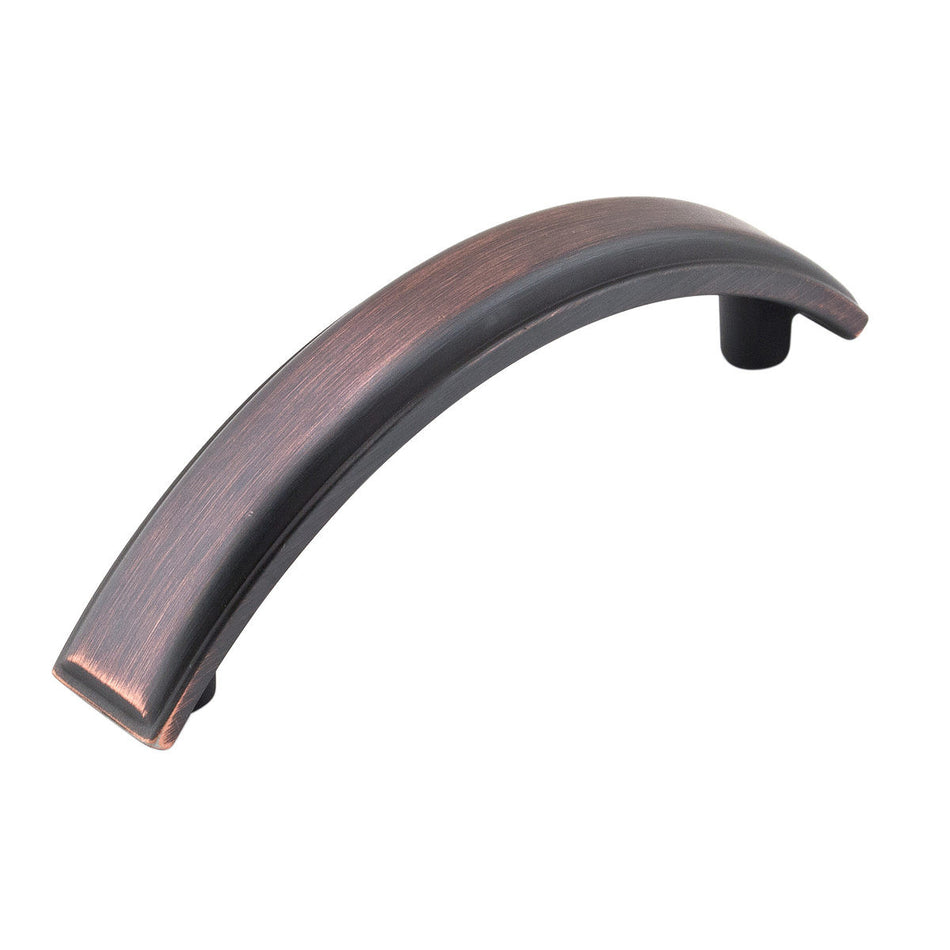 Richelieu BP1741076BORB: 3" cc Contemporary Bow Cabinet Pull - Brushed Oil-Rubbed Bronze
