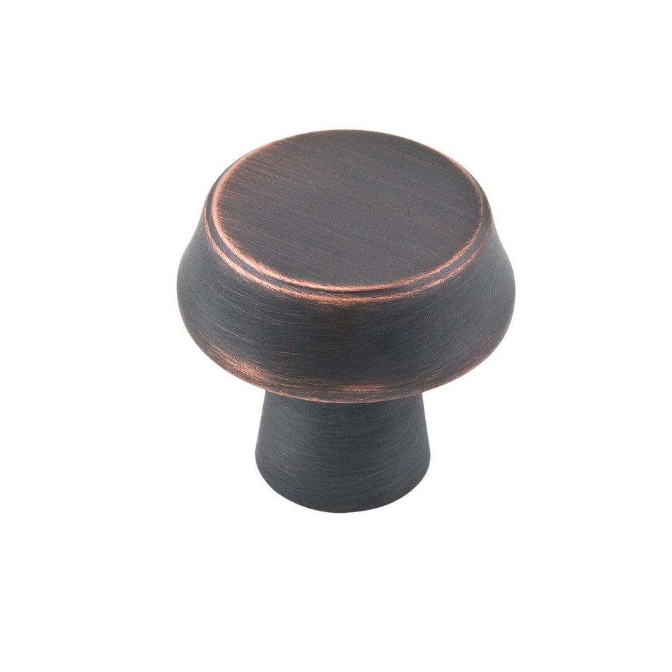 Richelieu BP1894027BORB: 1-1/16" Contemporary Round Cabinet Knob - Brushed Oil-Rubbed Bronze