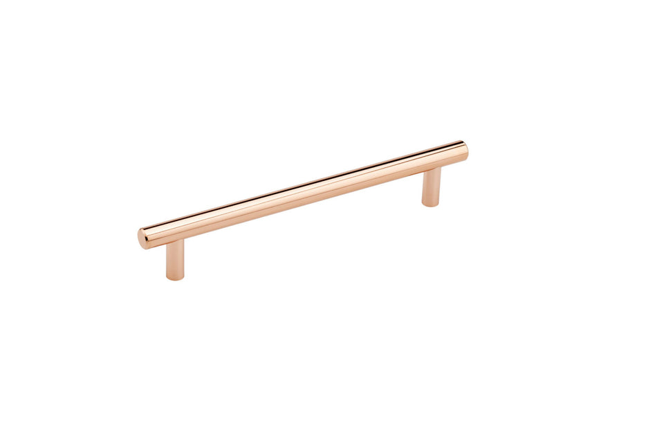 Richelieu BP205160191: 160mm cc Contemporary Round Bar Cabinet Pull - Polished Copper