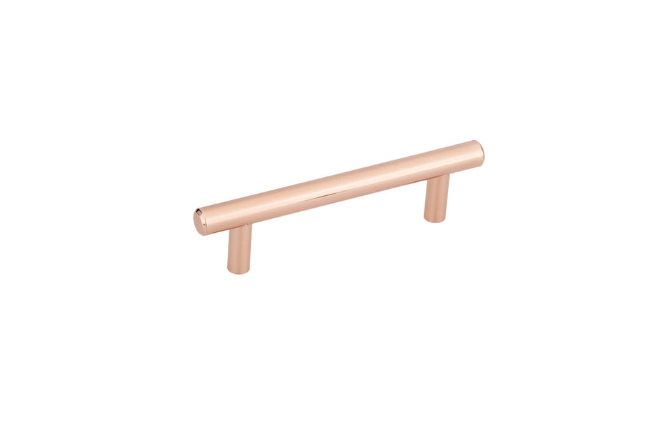 Richelieu BP20596191: 96mm cc Contemporary Round Bar Cabinet Pull - Polished Copper