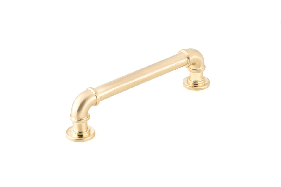Richelieu BP2209128160: 128mm cc Steampunk Cabinet Pull - Satin Brass