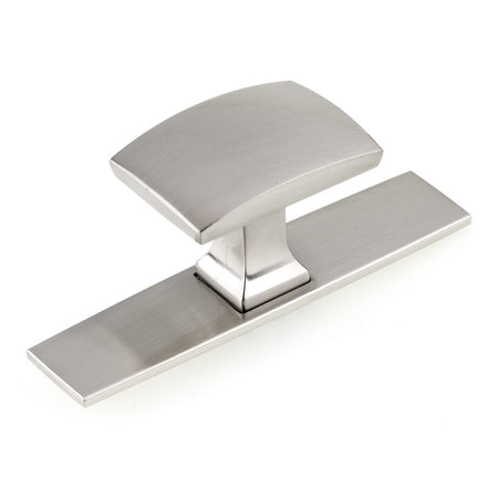 Richelieu BP224543195: 90mm Abbydale Wardrobe Knob w/Backplate - Brushed Nickel