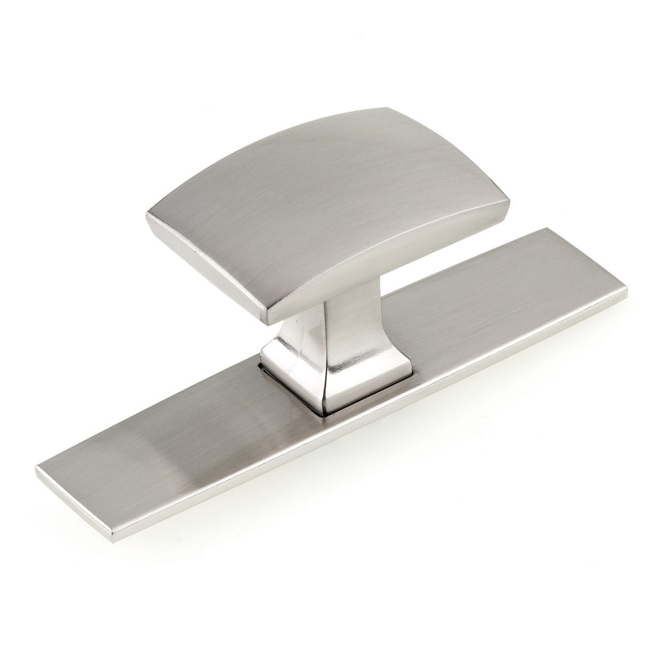 Richelieu BP224543195: 90mm Abbydale Wardrobe Knob w/Backplate - Brushed Nickel