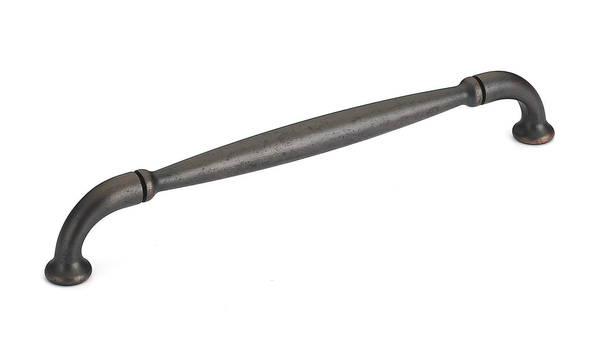 Richelieu BP23737192BORB: 192mm cc Hudson D-Handle Cabinet Pull - Brushed Oil Rubbed Bronze