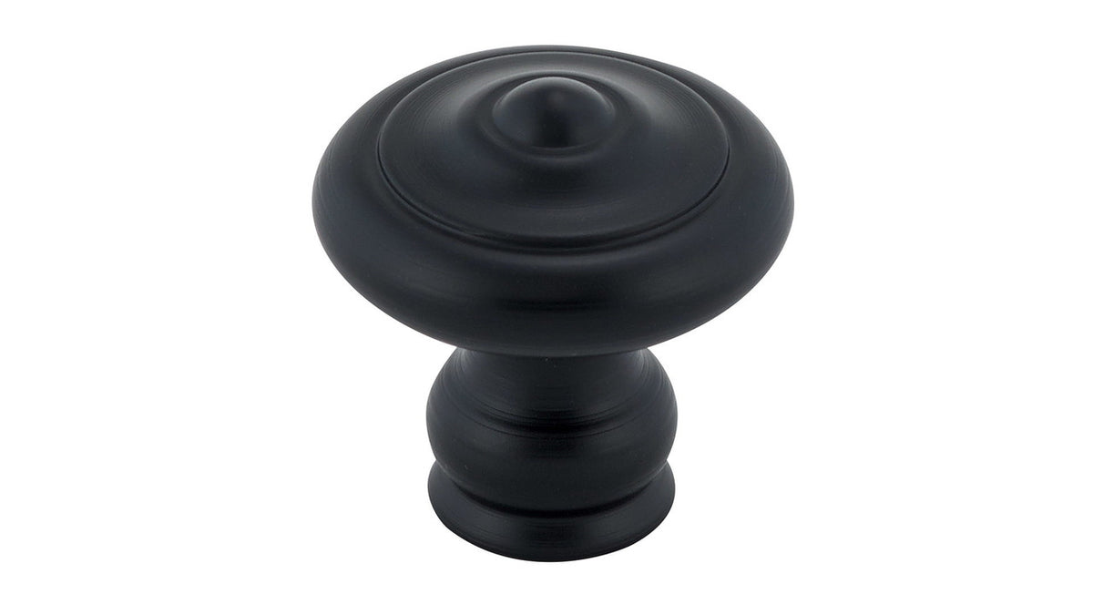 Richelieu BP260730900: 1-3/16" Rustic Forged Iron Cabinet Knob - Matte Black