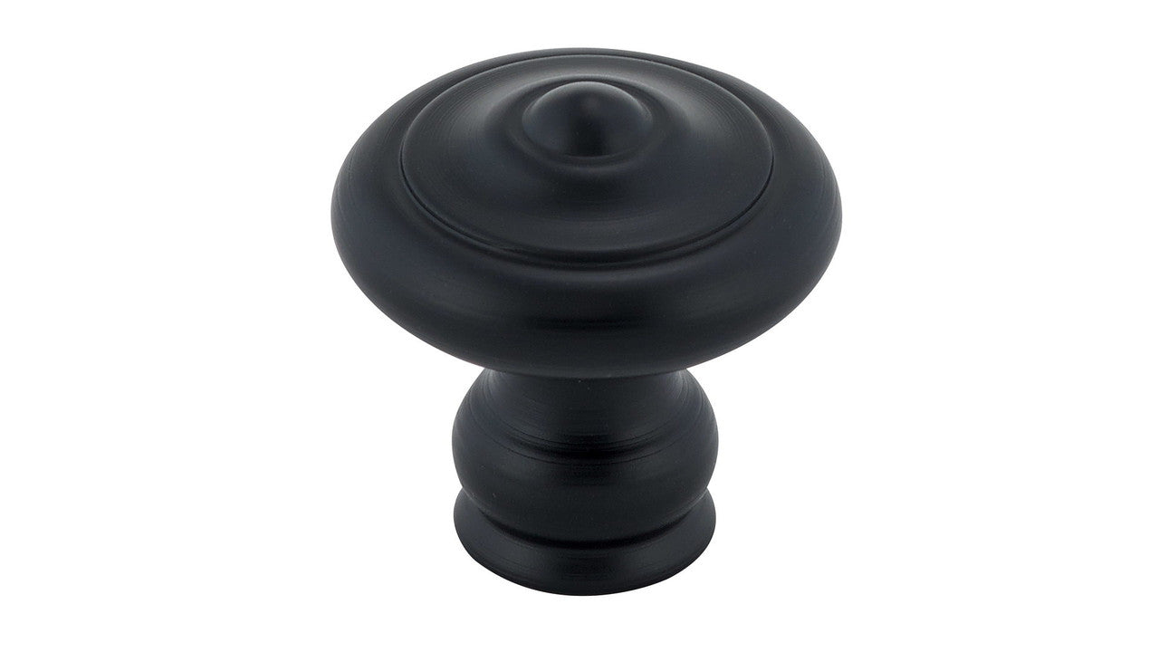 Richelieu BP260730900: 1-3/16" Rustic Forged Iron Cabinet Knob - Matte Black