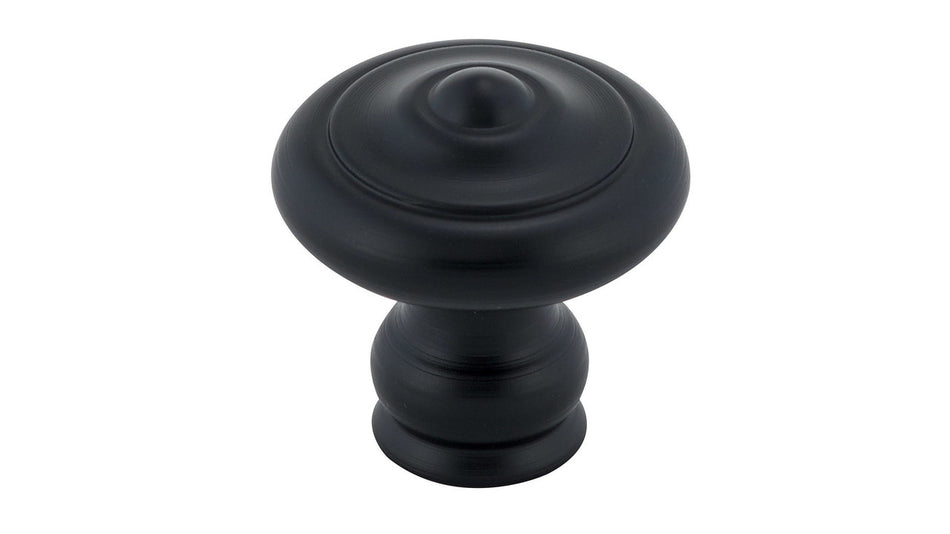 Richelieu BP260730900: 1-3/16" Rustic Forged Iron Cabinet Knob - Matte Black