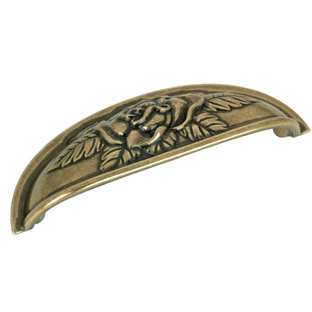 Richelieu BP26956AE: 96mm cc Provence Cup Cabinet Pull - Antique English