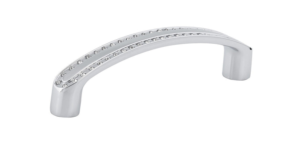 Richelieu BP272709614001: 96mm cc Contemporary Cabinet Pull - Polished Chrome/Clear Crystal