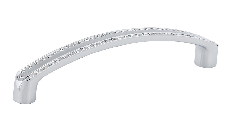 Richelieu BP272712814001: 128mm cc Contemporary Cabinet Pull - Polished Chrome/Clear Crystal