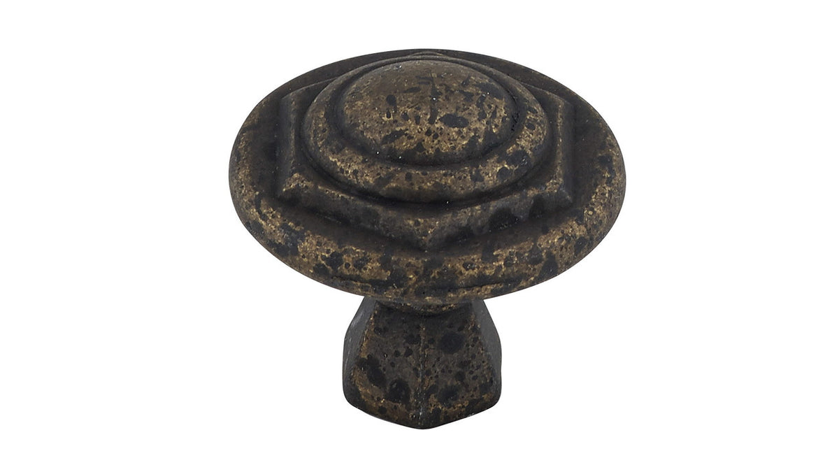 Richelieu BP30827138: 1-1/16" Art Deco Cabinet Knob - Spotted Bronze