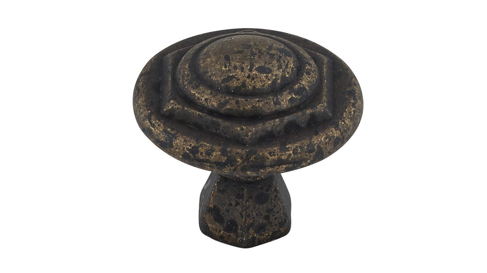 Richelieu BP30827138: 1-1/16" Art Deco Cabinet Knob - Spotted Bronze