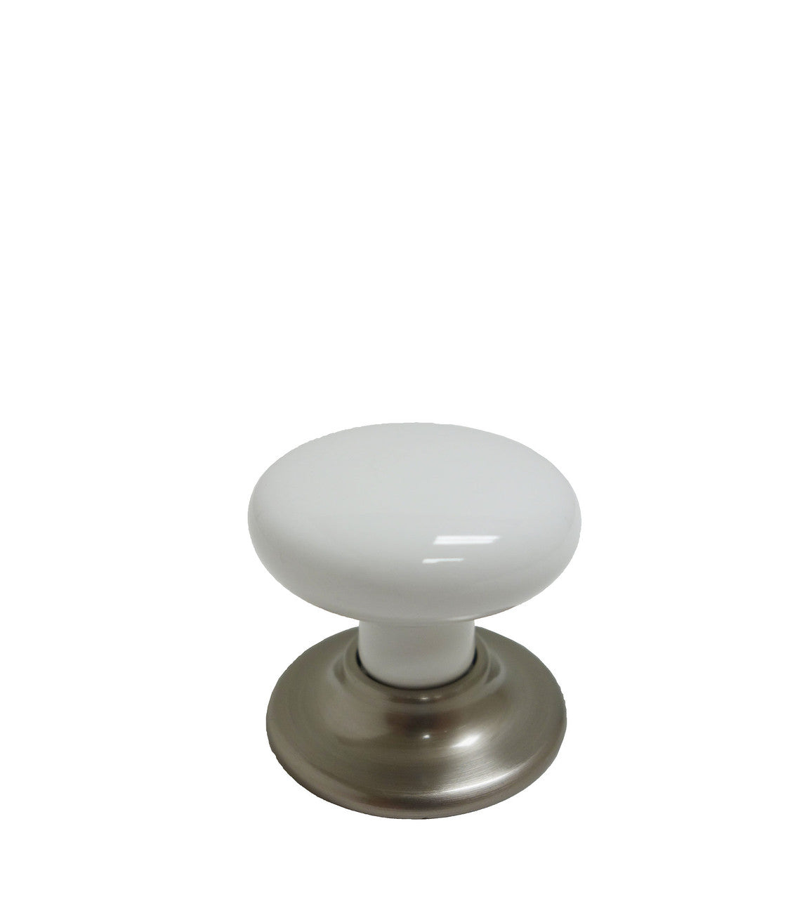 Richelieu BP321519530: 1-7/8" Classic Ceramic Cabinet Knob - Brushed Nickel/White