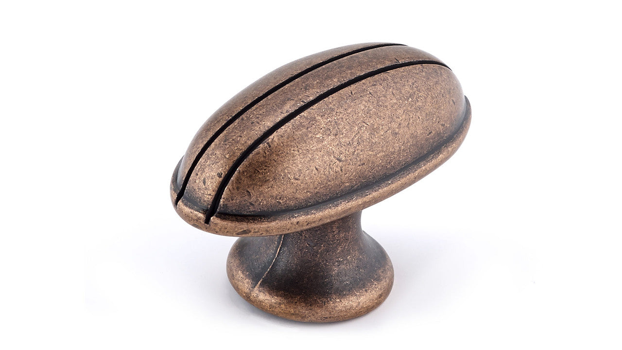 Richelieu BP391299193: 2" Chaillot Oval Cabinet Knob - Antique Copper