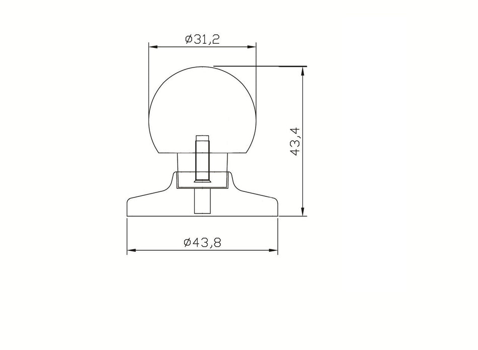 Richelieu BP3922900: 1-1/4" Evanston Wardrobe Knob - Matte Black