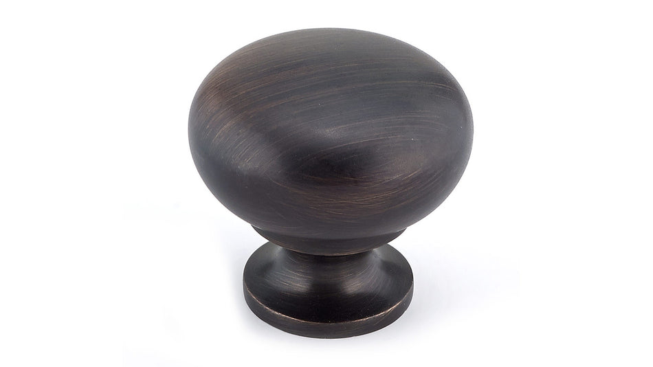 Richelieu BP3923BORB: 1-1/4" Gatineau Cabinet Knob - Brushed Oil Rubbed Bronze