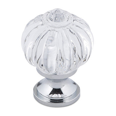 Richelieu BP403514011: 1-3/32" Montreuil Cabinet Knob - Polished Chrome/Clear Acrylic
