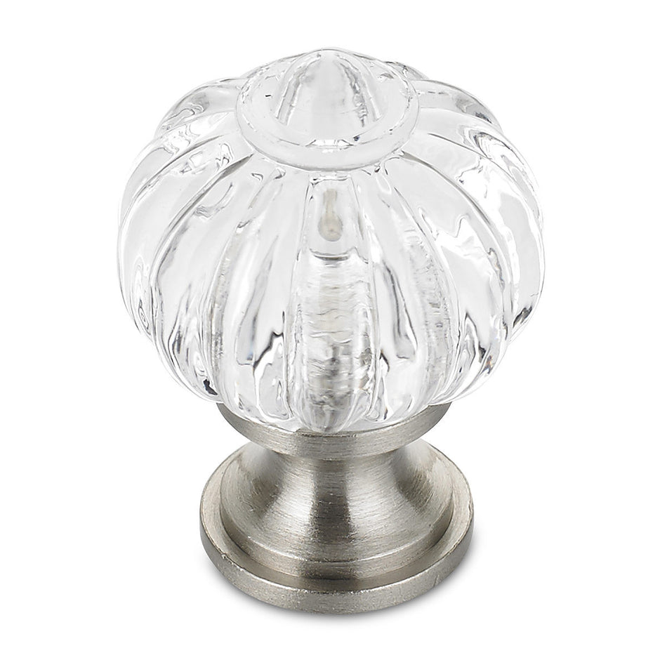 Richelieu BP403519511: 1-3/32" Montreuil Cabinet Knob - Brushed Nickel/Clear Acrylic