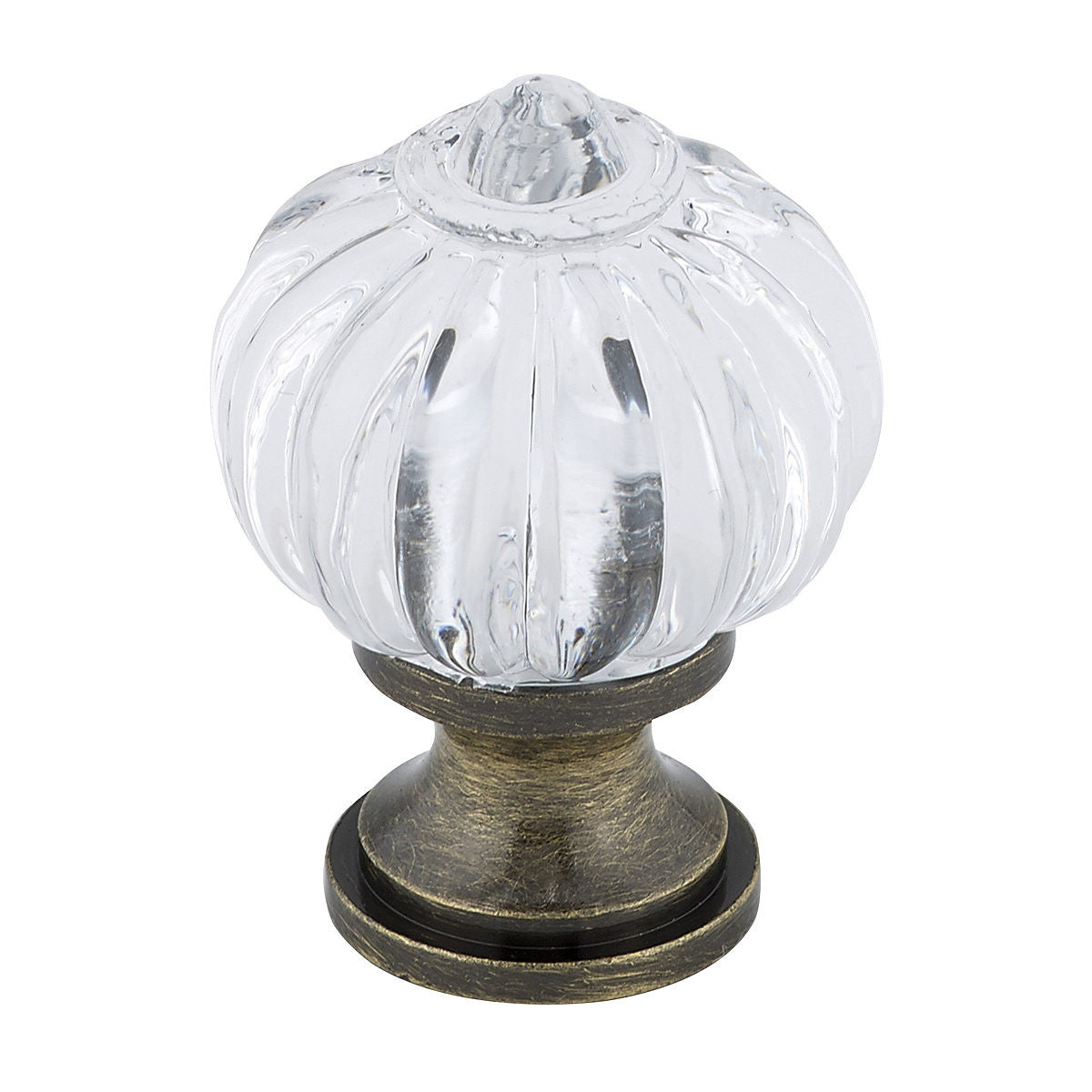 Richelieu BP4035AE11: 1-3/32" Montreuil Cabinet Knob - Antique English/Clear Acrylic