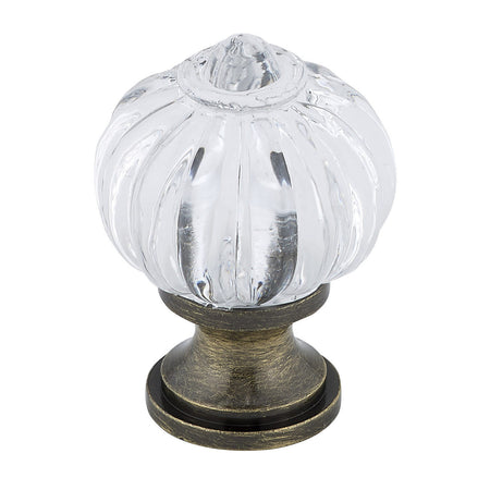 Richelieu BP4035AE11: 1-3/32" Montreuil Cabinet Knob - Antique English/Clear Acrylic