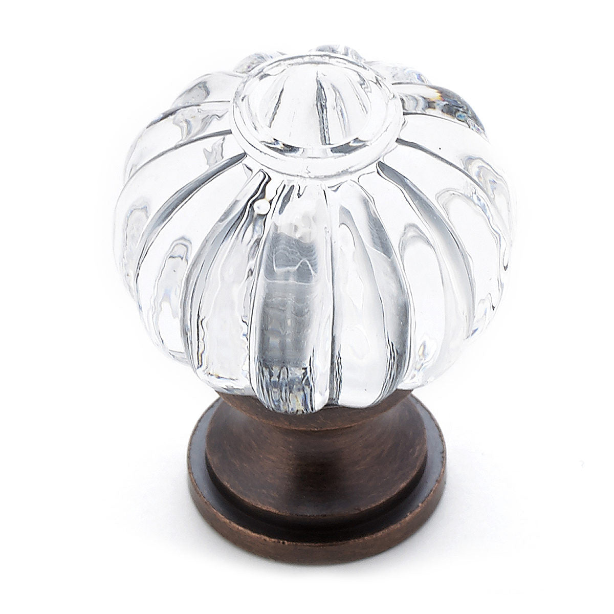 Richelieu BP4035BORB11: 1-3/32" Montreuil Cabinet Knob - Brushed Oil Rubbed Bronze/Clear Acrylic