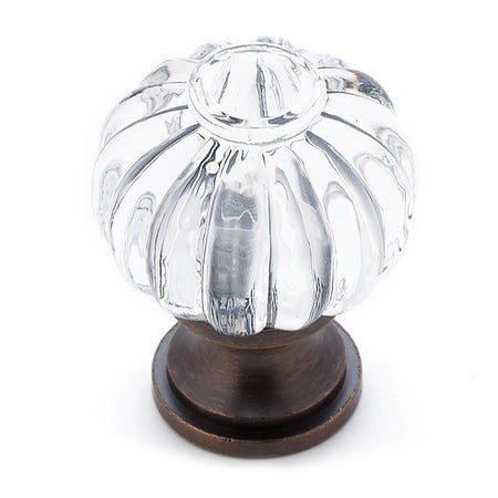 Richelieu BP4035BORB11: 1-3/32" Montreuil Cabinet Knob - Brushed Oil Rubbed Bronze/Clear Acrylic