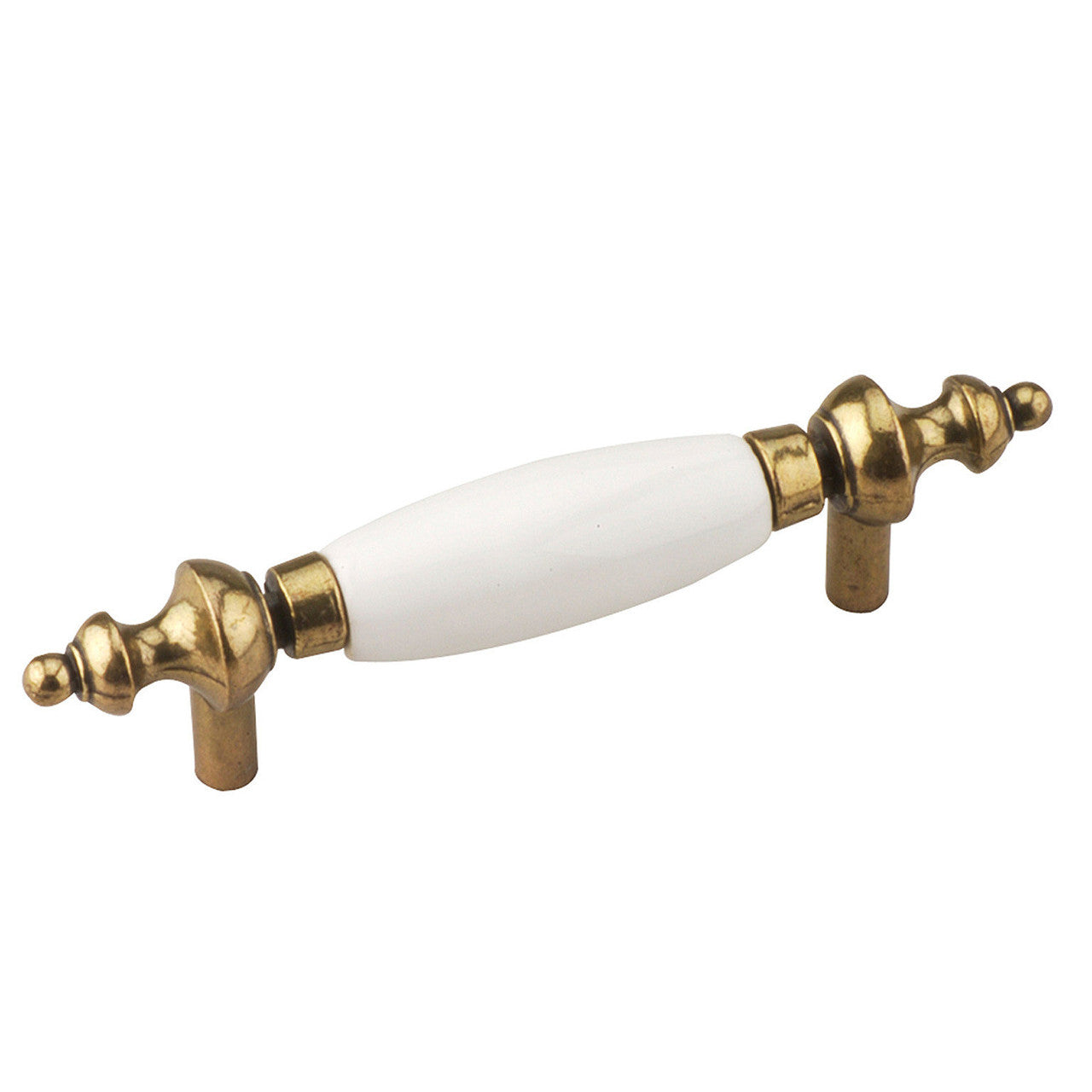 Richelieu BP415AE30: 3" cc Cherbourg Ceramic Cabinet Pull - Antique English/White