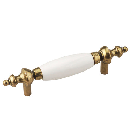 Richelieu BP415AE30: 3" cc Cherbourg Ceramic Cabinet Pull - Antique English/White