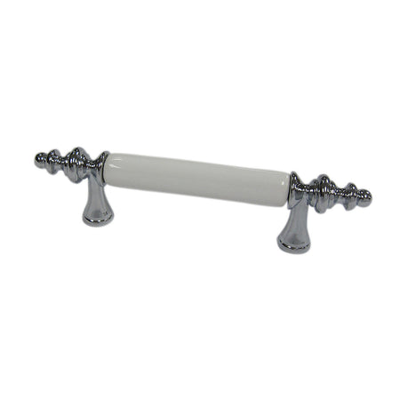 Richelieu BP452707614030: 3" cc Traditional Ceramic Cabinet Pull - Polished Chrome/White