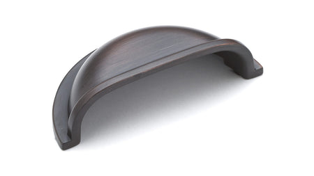 Richelieu BP50388BORB: 3" cc Kirkland Cup Cabinet Pull - Brushed Oil Rubbed Bronze