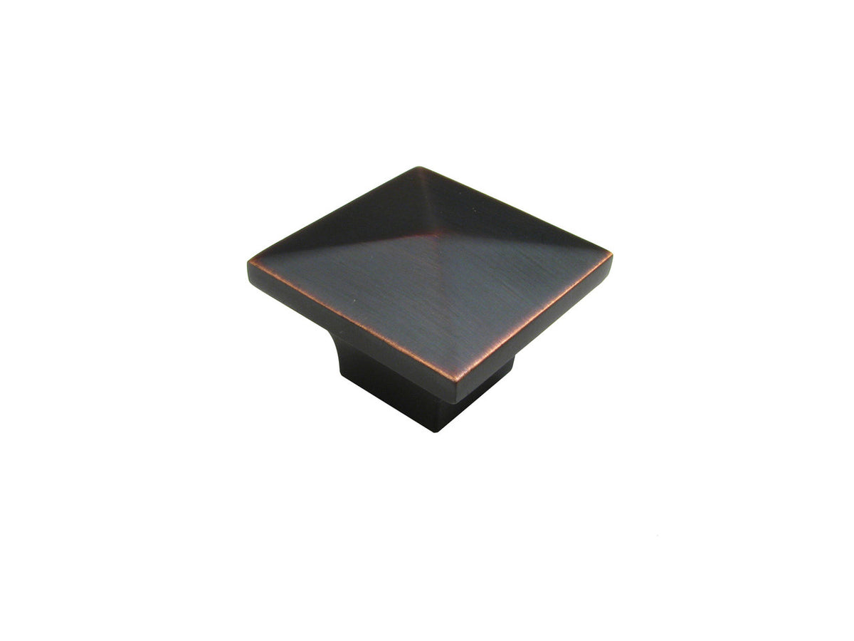 Richelieu BP53082BORB: 1-1/4" McKenzie Square Cabinet Knob - Brushed Oil Rubbed Bronze