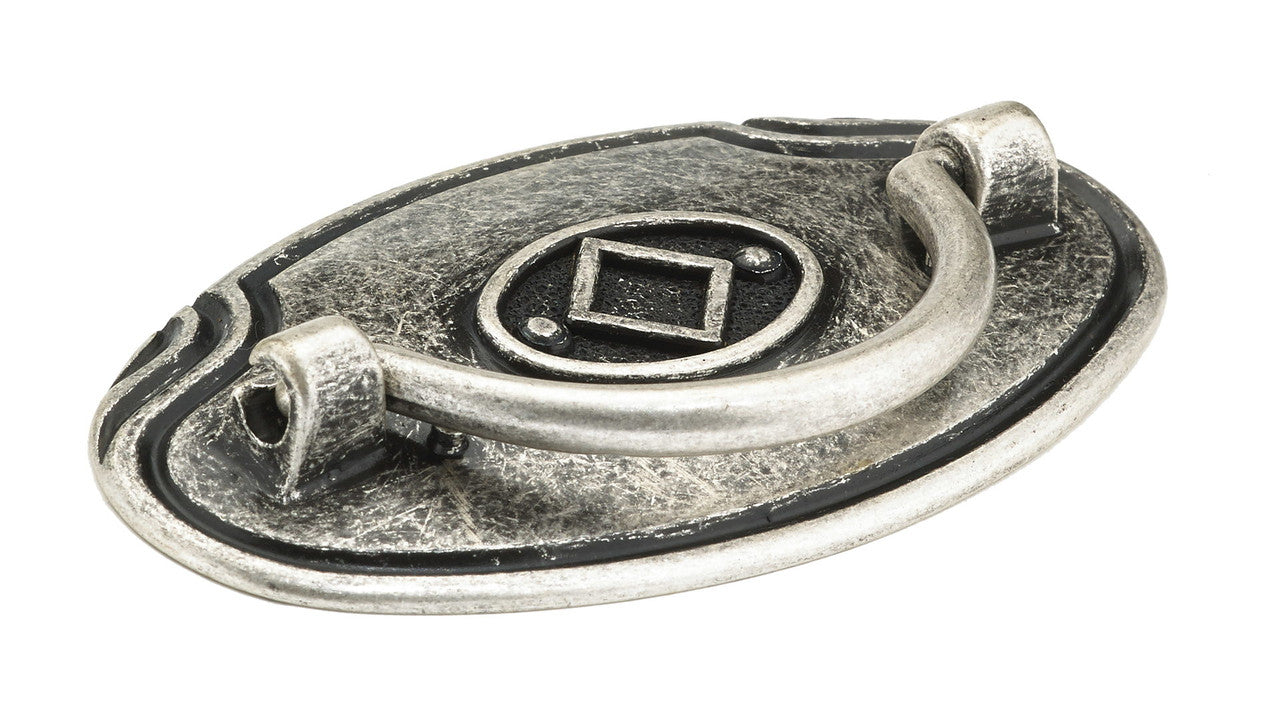 Richelieu BP53764139: 64mm cc Art Deco Drop Bail Cabinet Pull - Old Silver