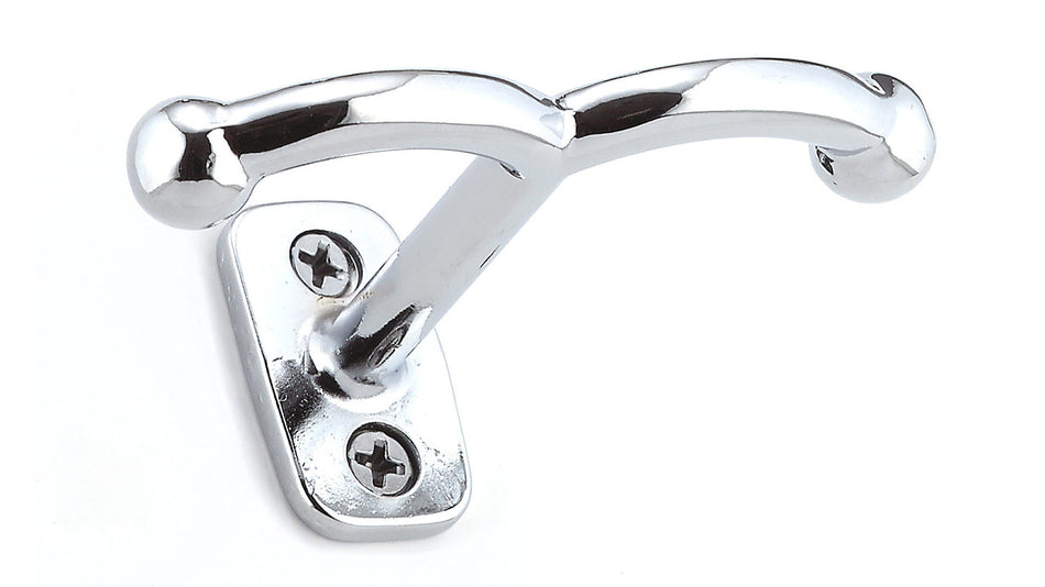 Richelieu BP6215140: 3-3/16" Utility Undermount Double Wall Hook - Polished Chrome