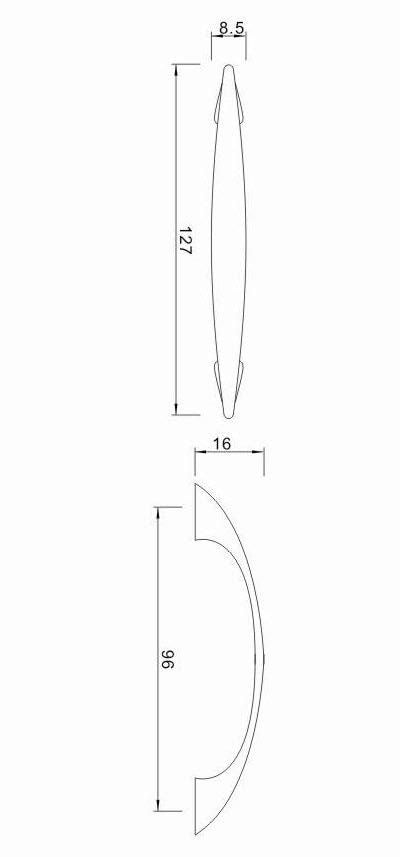 Richelieu BP6231996195: 96mm cc Gaspe Cabinet Pull - Brushed Nickel