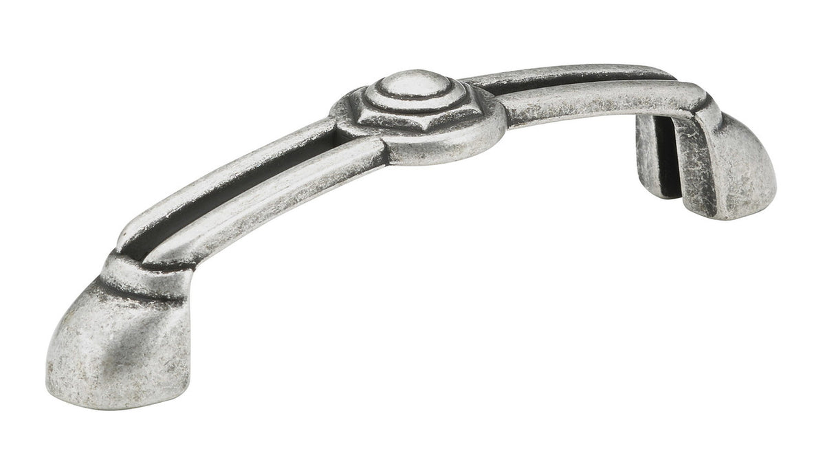 Richelieu BP63896139: 96mm cc Art Deco Cabinet Pull - Old Silver