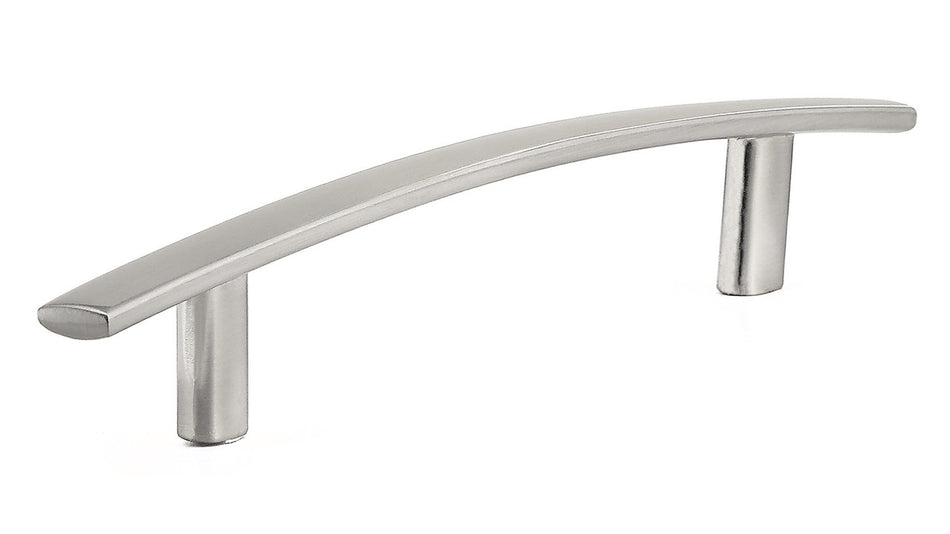 Richelieu BP6501195: 128mm cc Lyton Curved Bar Cabinet Pull - Brushed Nickel