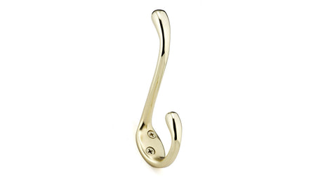 Richelieu BP6513130: 4-3/4" Utility Double Coat Hook - Polished Brass