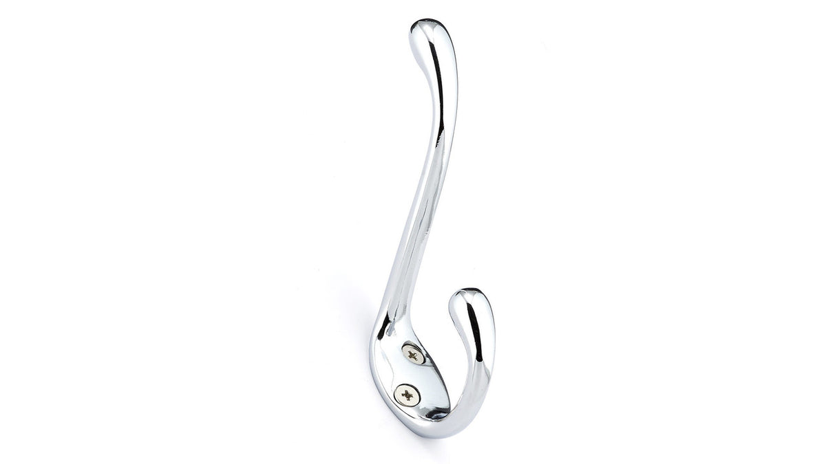Richelieu BP6513140: 4-3/4" Utility Double Coat Hook - Polished Chrome